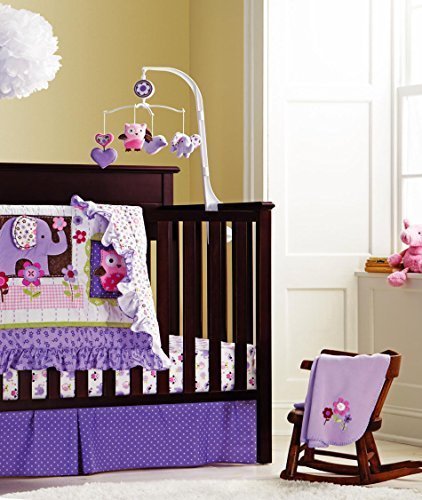 F.C.L Baby Girls Purple Crib Bedding Set with Bumper, 8 Piece