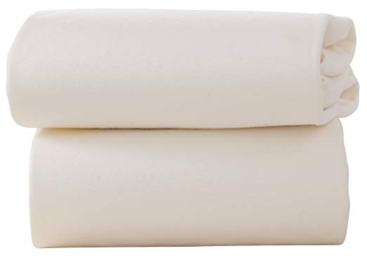 Cream Clair De Lune Moses Basket Cotton Jersey Fitted Sheets