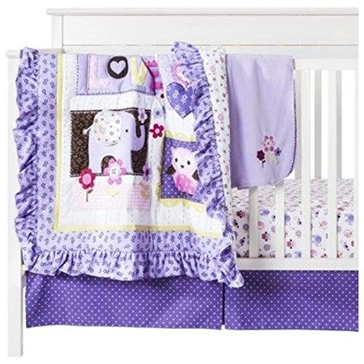 Circo Love N' Lilacs 4pc Baby Girl Crib Bedding Set