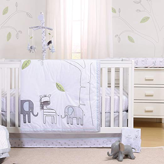 Elephant Park 6 Piece Jungle Theme Baby Crib Bedding Set by Little Haven