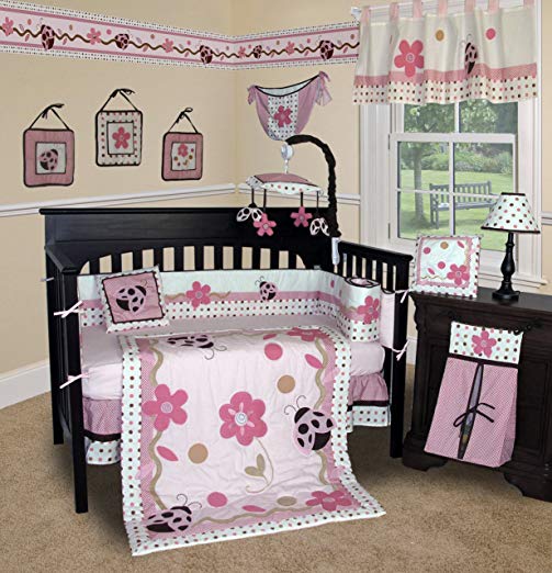 SISI Baby Girl Boutique -Ladybug 15 PCS Crib Bedding