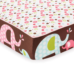 Skip Hop 4-Piece bumper-free Crib Bedding Set, Pink Elephant Product Shot