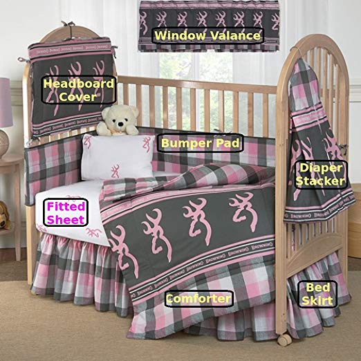 Browning Buckmark Plaid 7 Pc Baby Crib Set - Gift Set, Save By Bundling!