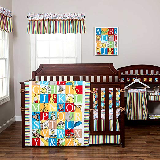 Dr. Seuss Alphabet Seuss 4 Piece Baby Crib Bedding Set with Bumper by Trend Lab