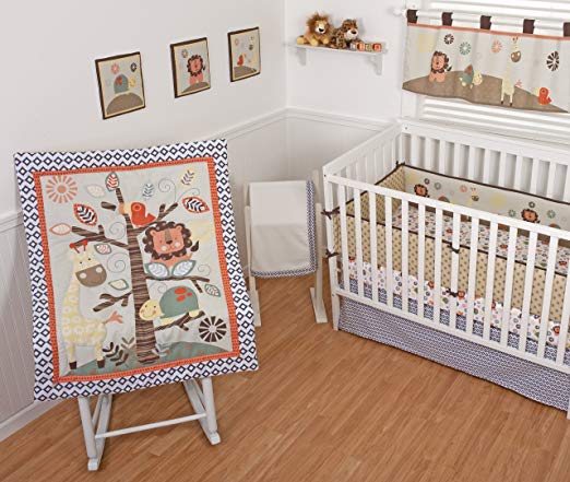 Sumersault 9 Piece Nursery in a Bag Crib Bedding Set with Bonus Bumper, Jungle Fun