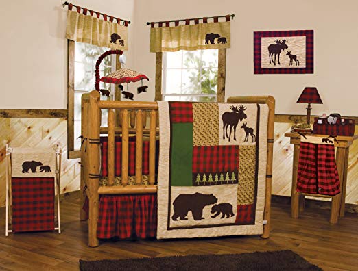 Trend Lab Northwoods 3 Piece Crib Bedding Set, Red/Tan