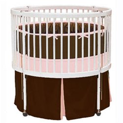 Babykidsbargains Solid Color Round Crib Bedding, Brown/Pink