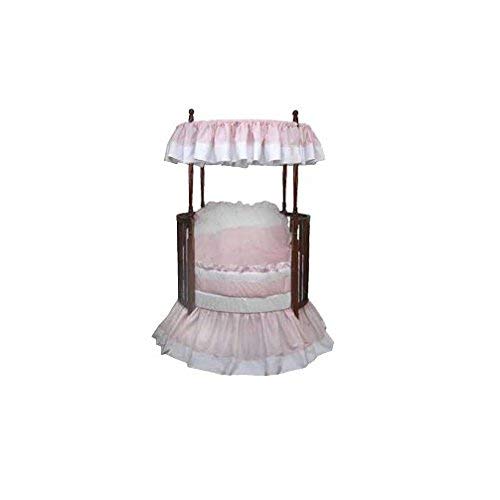 Babydoll Pretty Pique Round Crib Bedding, Pink