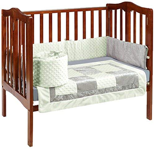 Baby Doll Bedding Croco Minky Mini Crib/ Port-a-Crib Bedding, Sage/Grey