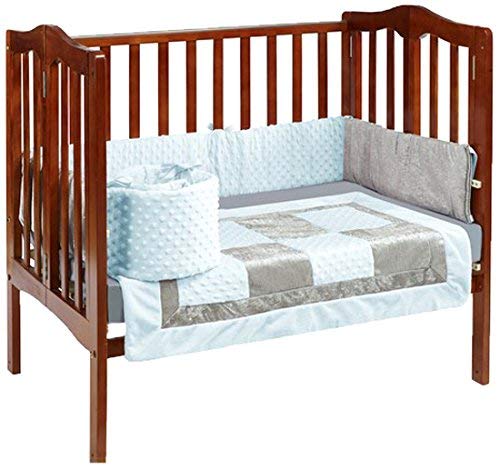 Baby Doll Bedding Croco Minky Mini Crib/ Port-a-Crib Bedding, Blue/Grey