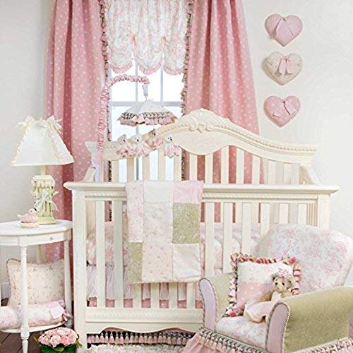 Glenna Jean 3 Piece Isabella Bedding Set, Pink/Green/Cream