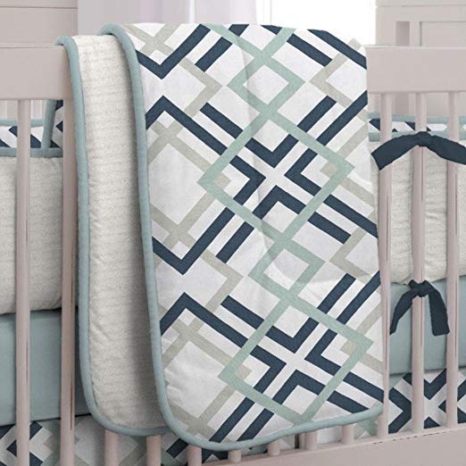 Carousel Designs Navy and Gray Geometric 3-Piece Crib Bedding Set