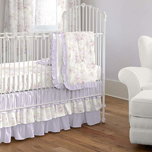 Carousel Designs Lavender Shabby Floral 3-Piece Crib Bedding Set