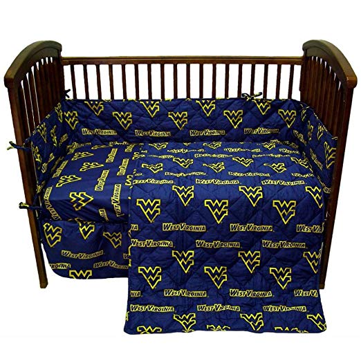 College West Virginia Mountaineers Navy Blue Crib Set