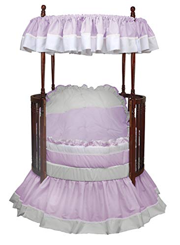 Baby DollBedding Regal Round Crib Bedding Set, Lavender