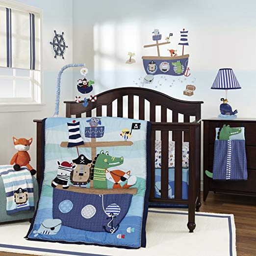 Lambs & Ivy Little Pirates 4 Piece Bedding Set