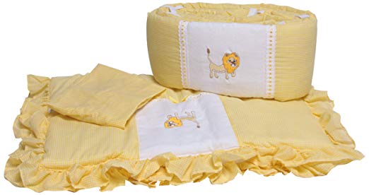 Baby Doll Bedding Gingham Mini Crib/Port-a-Crib Bedding Set, Lion