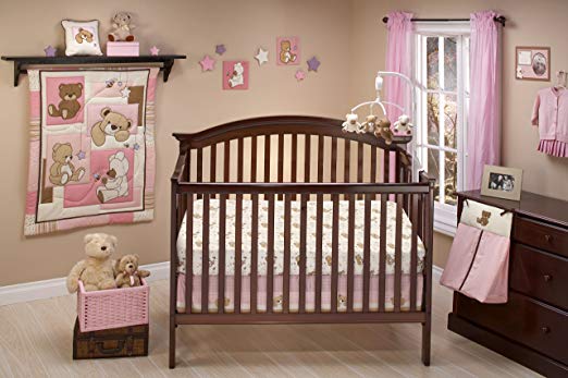 Little Bedding Dreamland Teddy Girl Crib Bedding Set