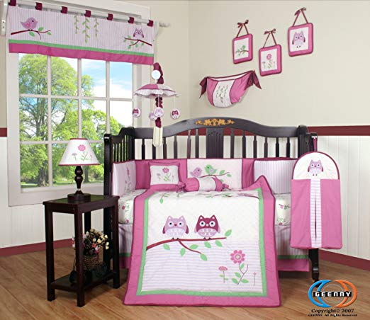 Boutique Pink Entranced Forest 13pcs Crib Bedding Sets