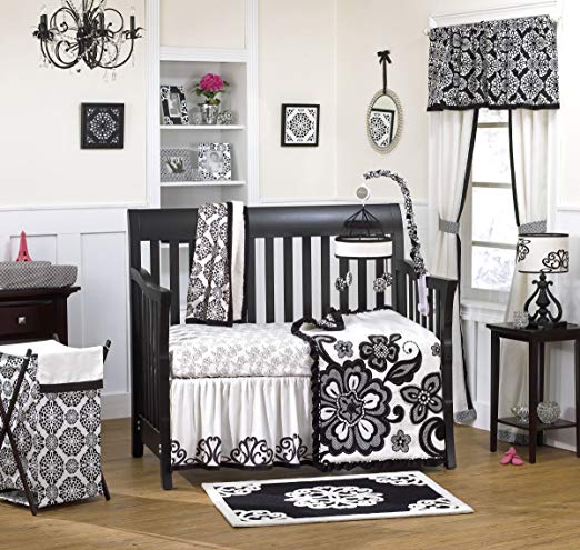 CoCaLo Elsa Crib Set, Black/White, 4 Piece (Discontinued by Manufacturer)