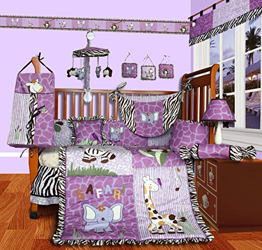 SISI Baby Boutique - Safari 13 PCS Girl Crib Bedding Set