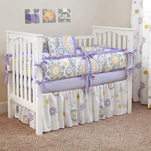 CUSTOM BOUTIQUE BABY BEDDING - Suzani Lavender - 5 Pc Crib Bedding Set